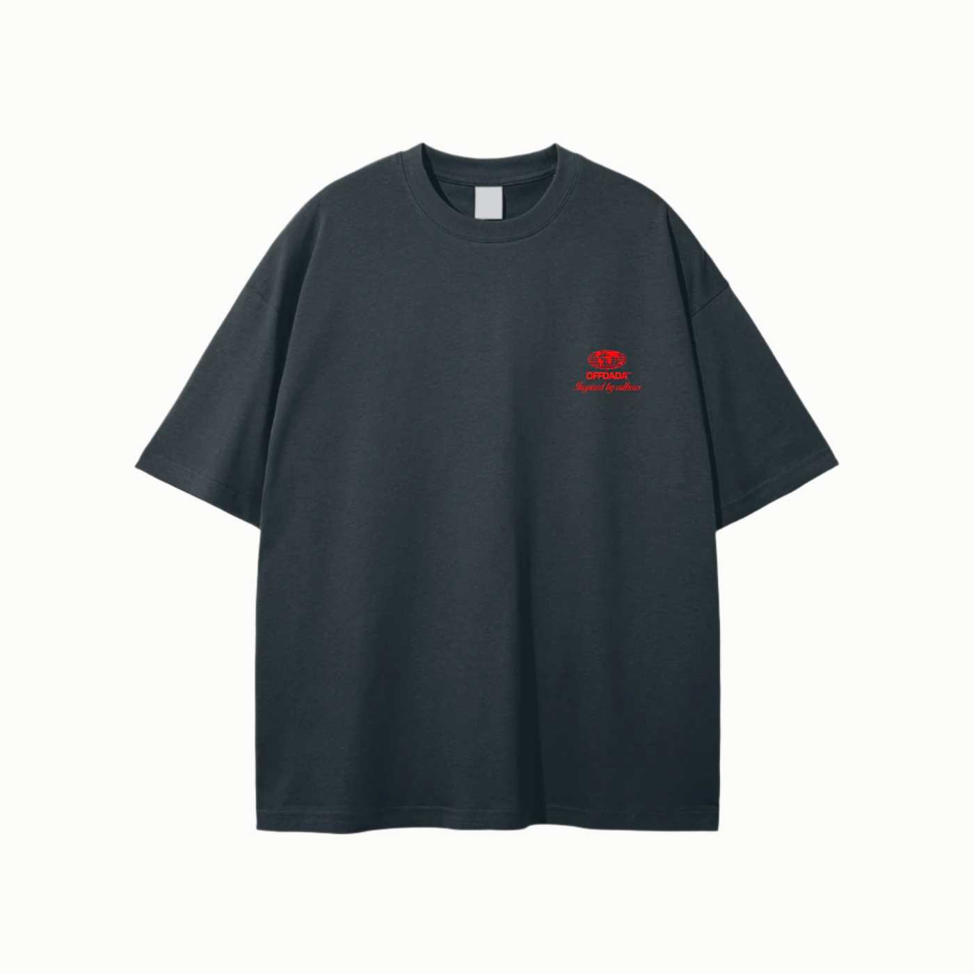 NO WINGS ONLY HUSTLE TEE IN DARK GREY