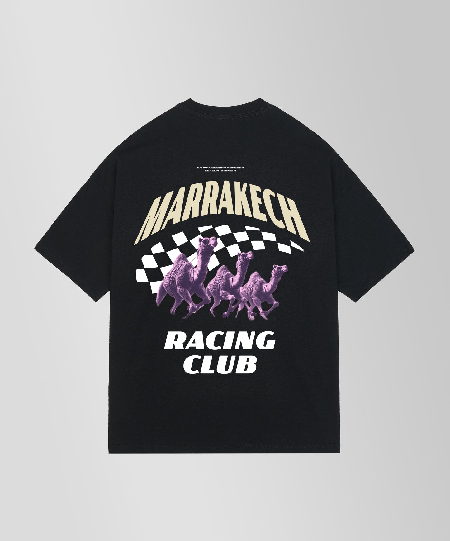 MARRAKECH RACING CLUB TEE BLACK BOXY FIT