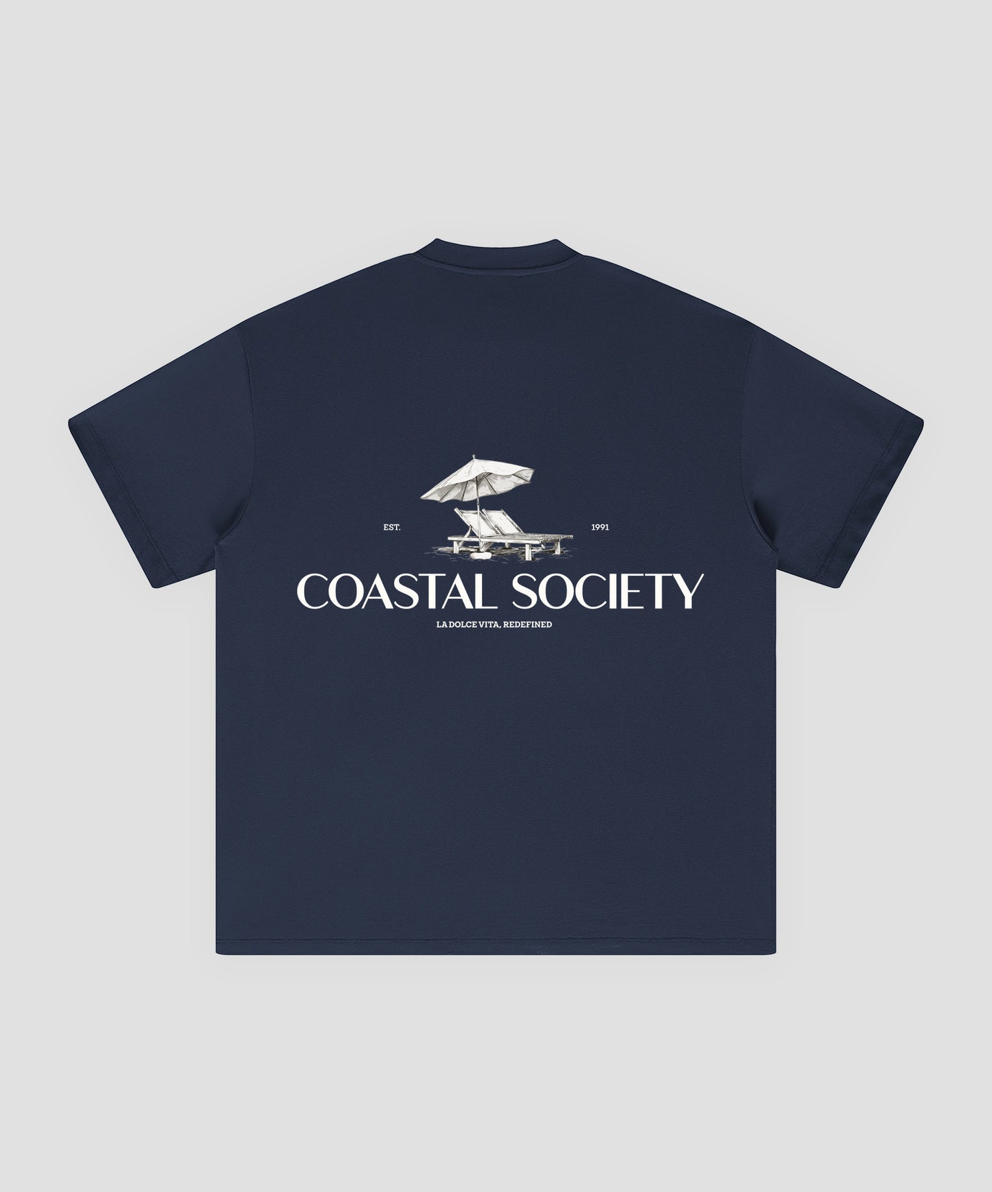 COASTAL SOCIETY TEE IN NAVY BLUE
