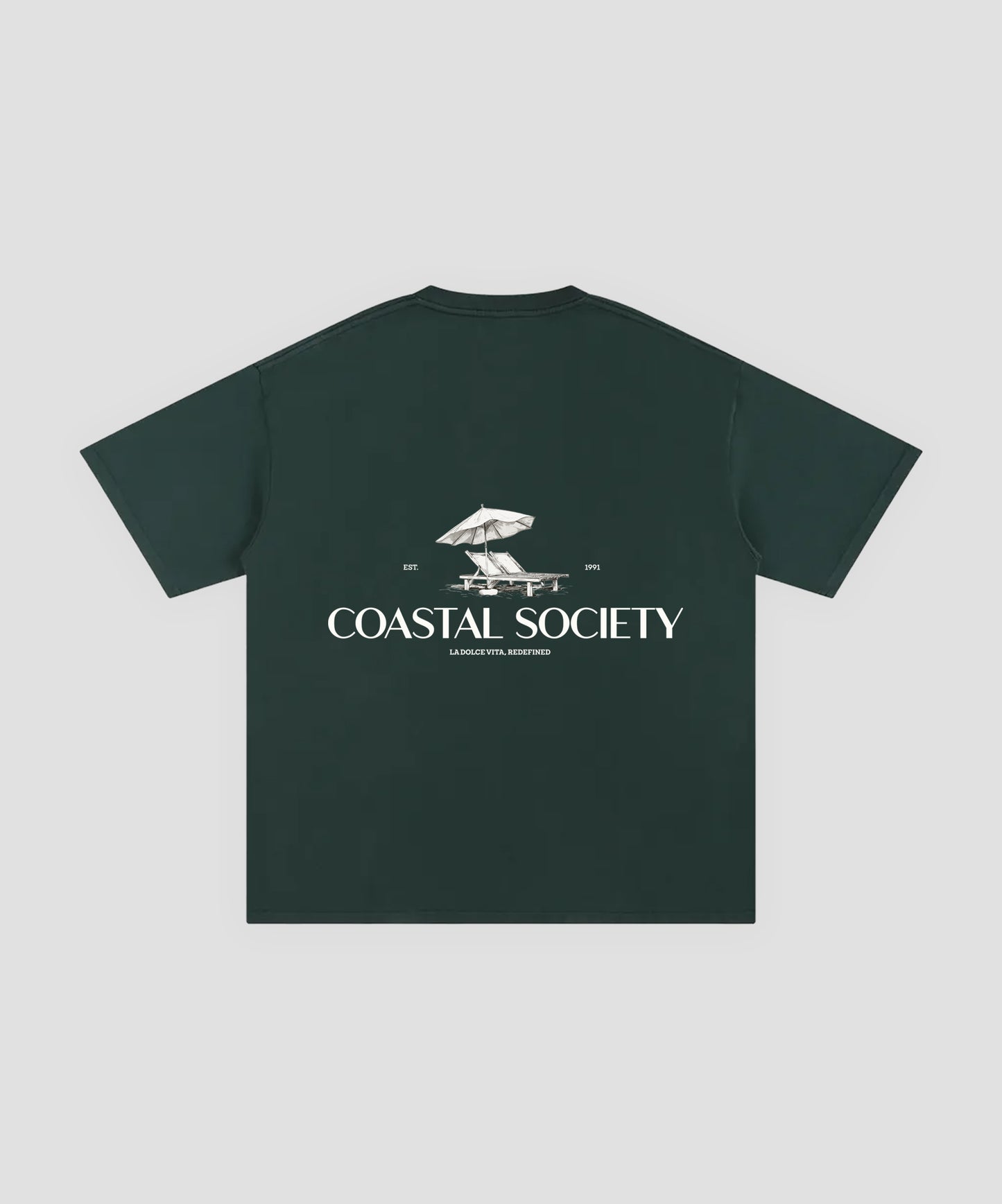 COASTAL SOCIETY TEE IN FOREST GREEN