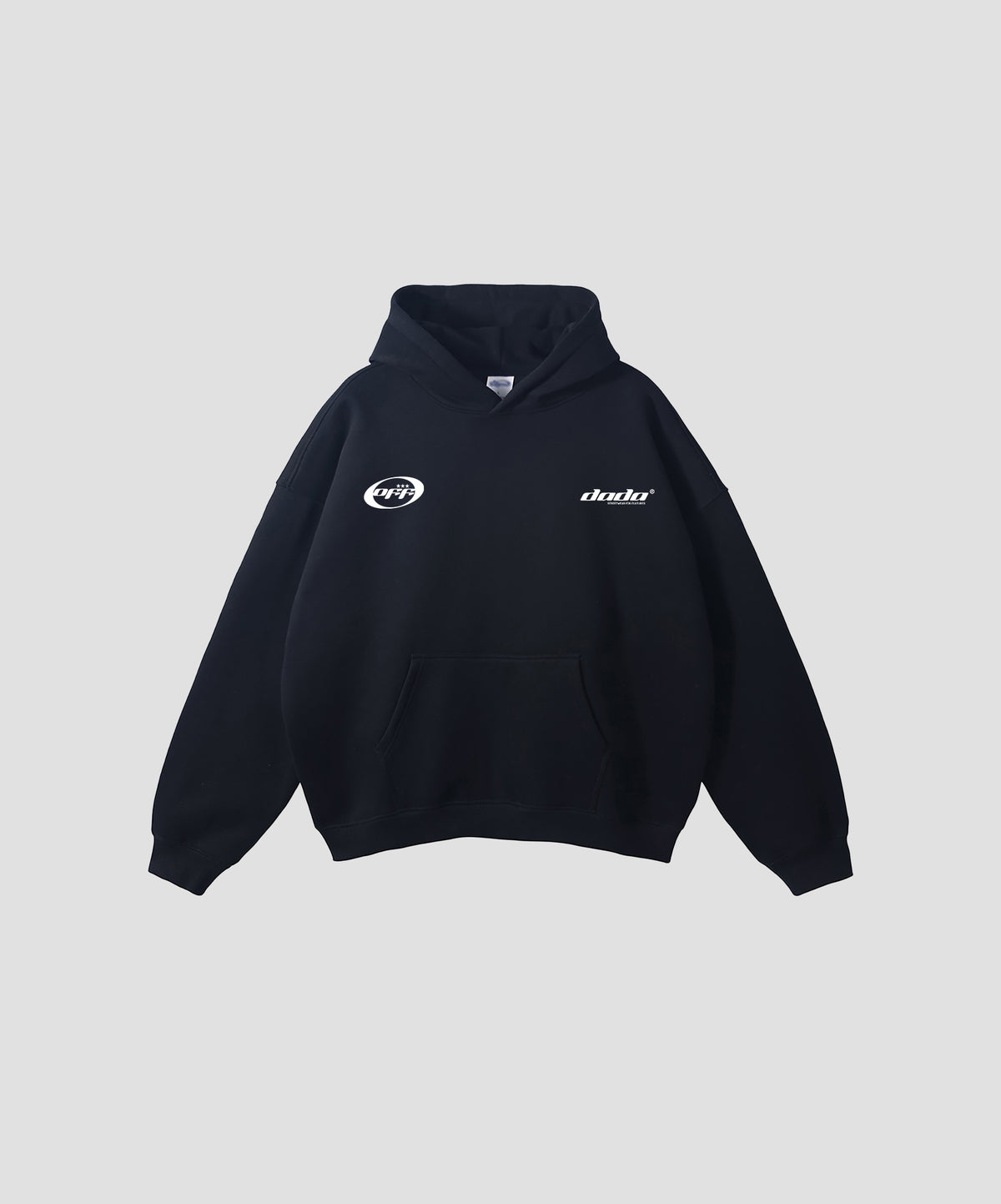 Nine lives one latte black boxy fit hoodie