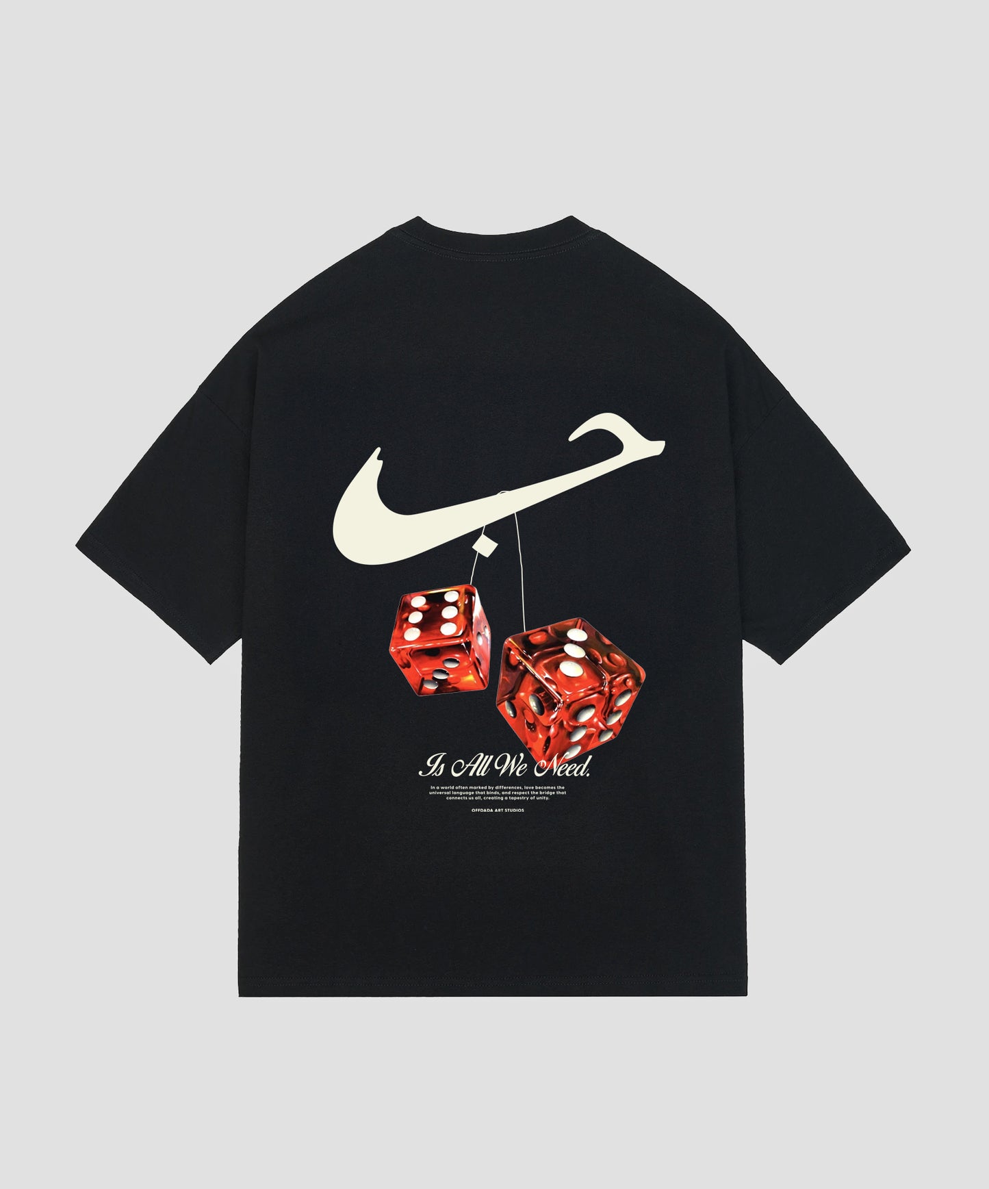HUBB LOVE DICE TEE IN BLACK