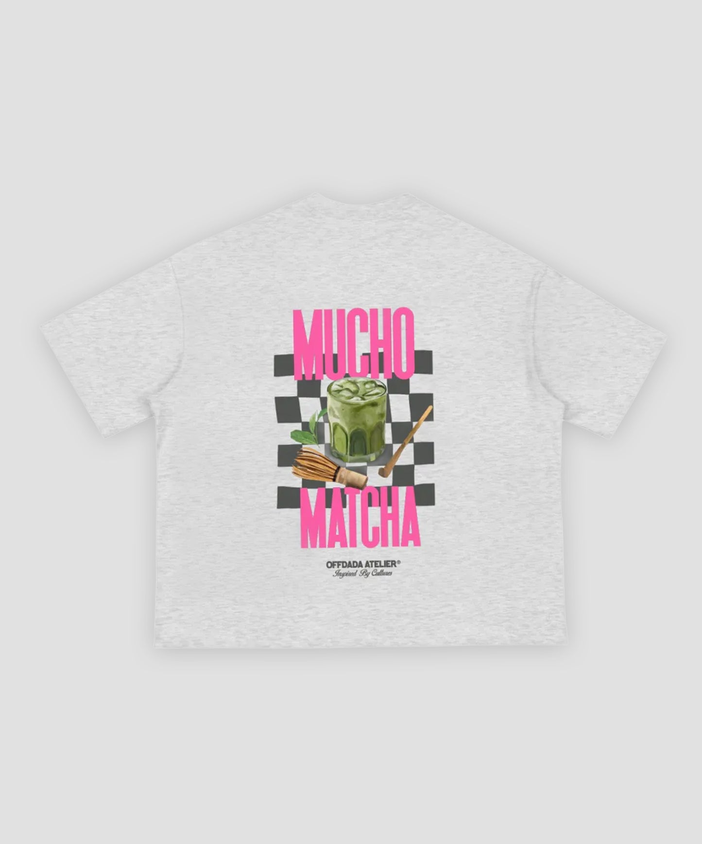 MUCHO MATCHA TEE IN FLOWER GREY