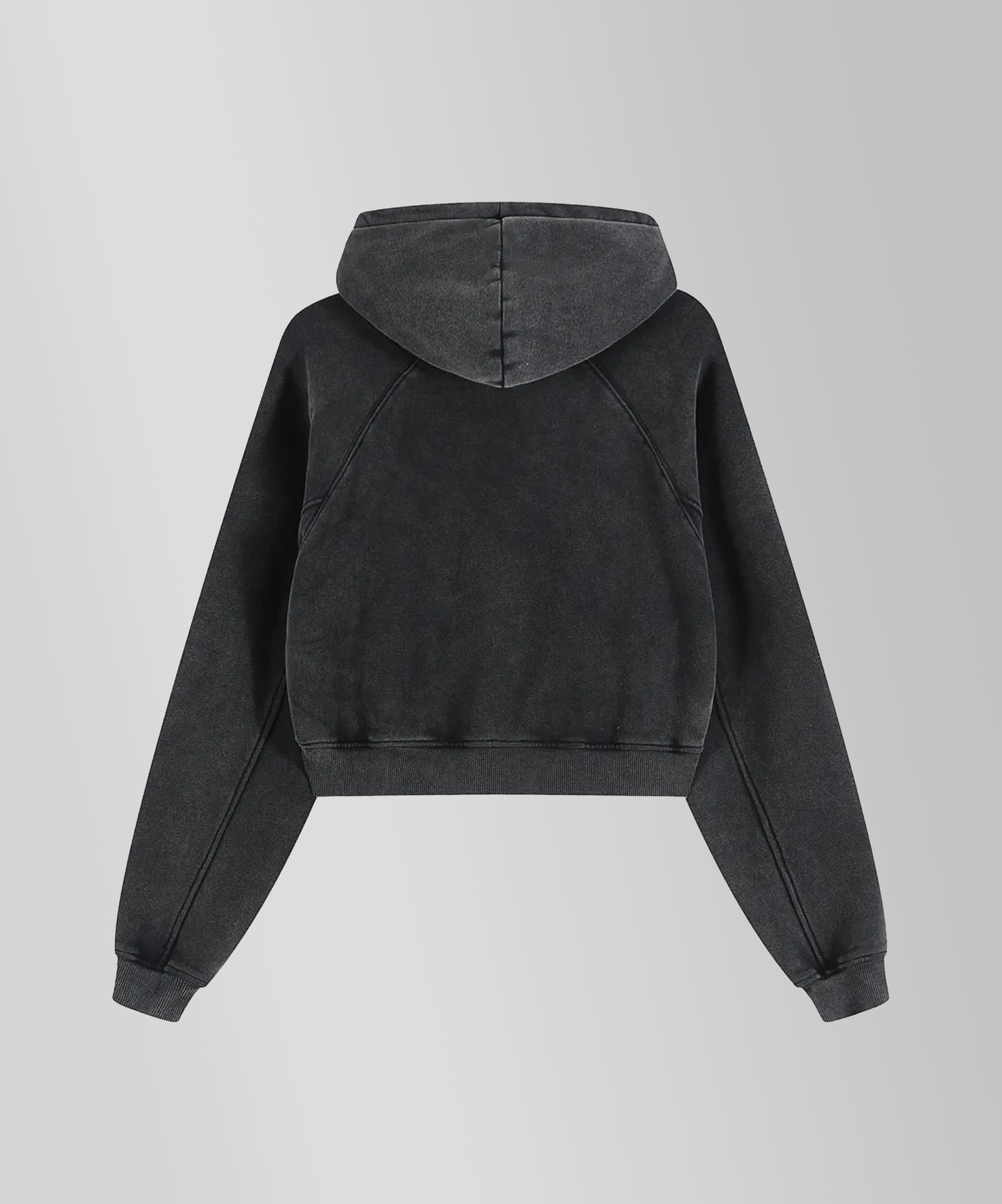 Offdada Cropped Zip-Through Hoodie in Pink/Black