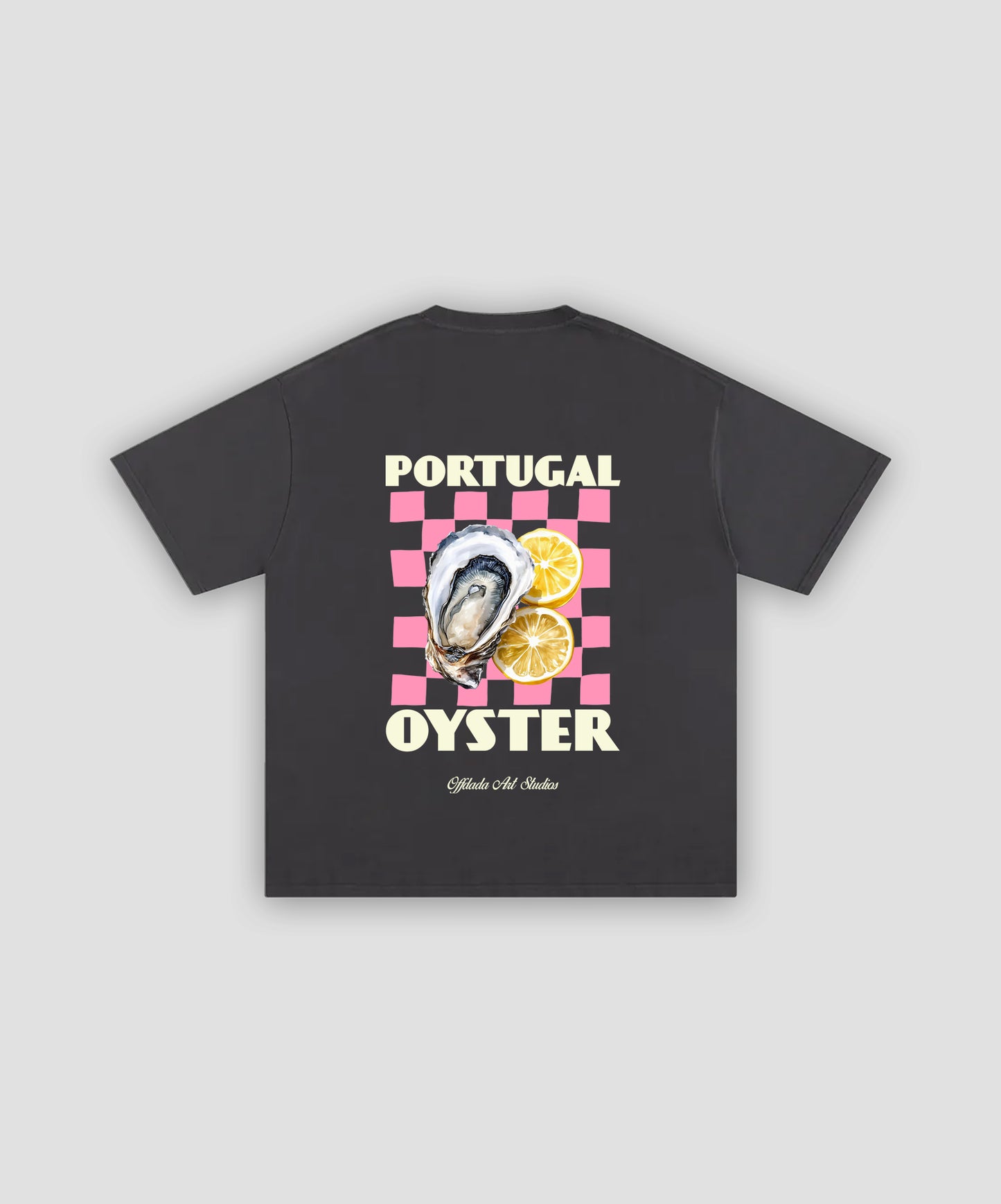 PORTUGAL OYSTER TEE IN DARK GREY
