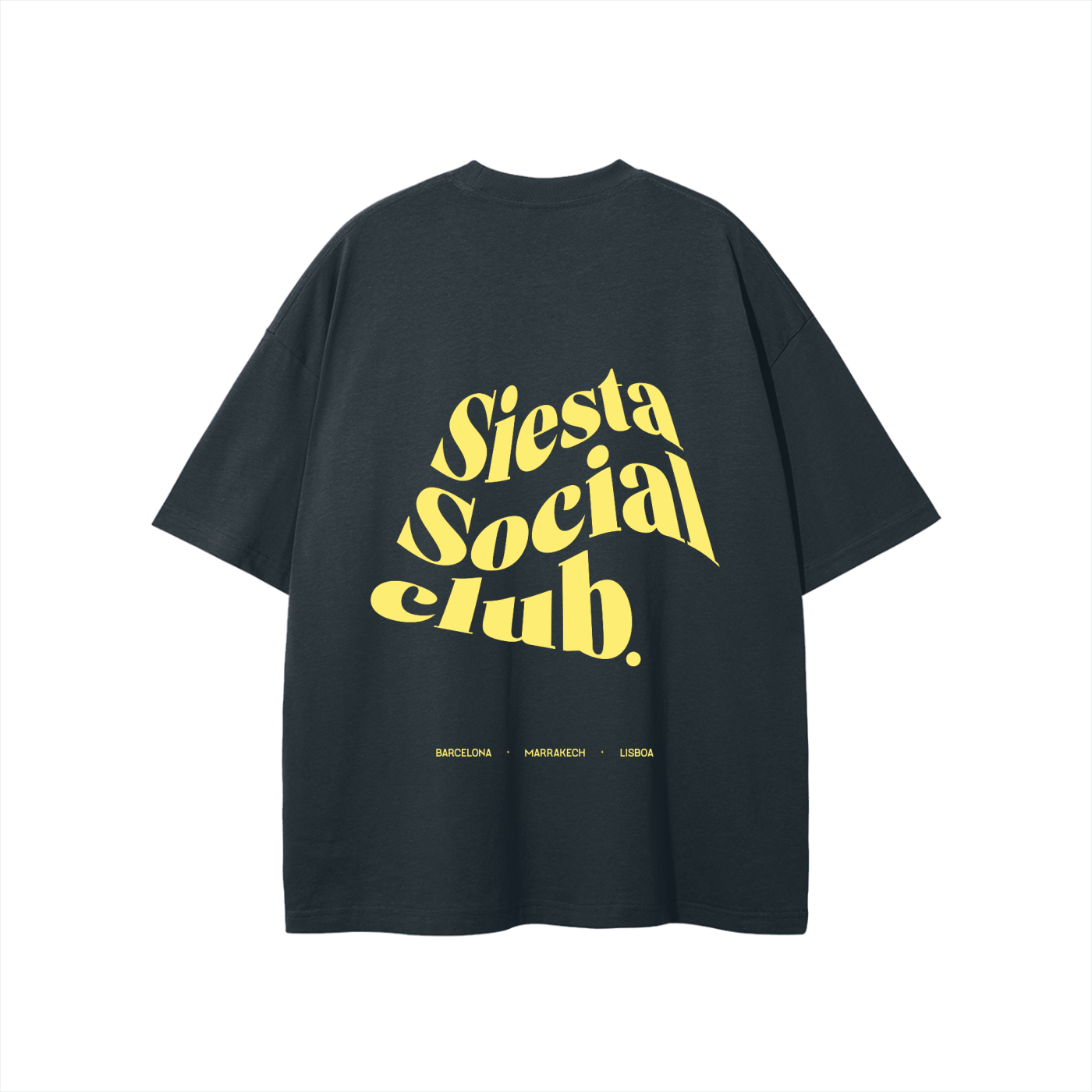 SIESTA SOCIAL CLUB TEE IN DARK GRAY