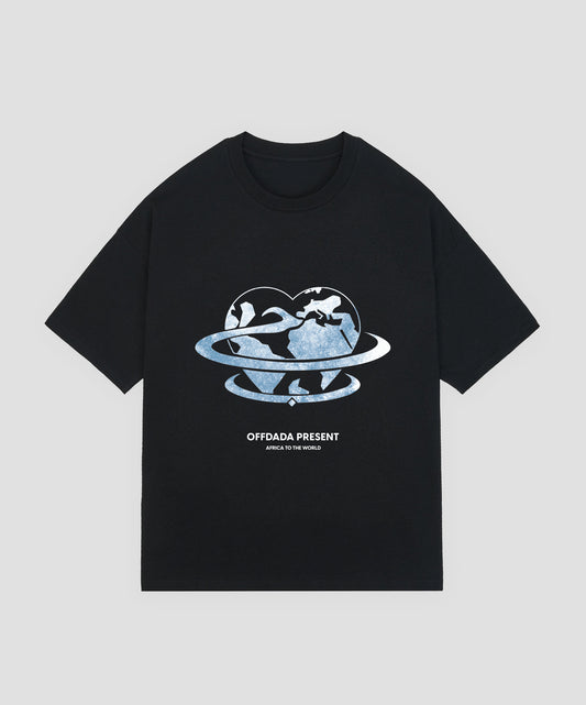 AFRICA TO THE WRLD TEE BLACK