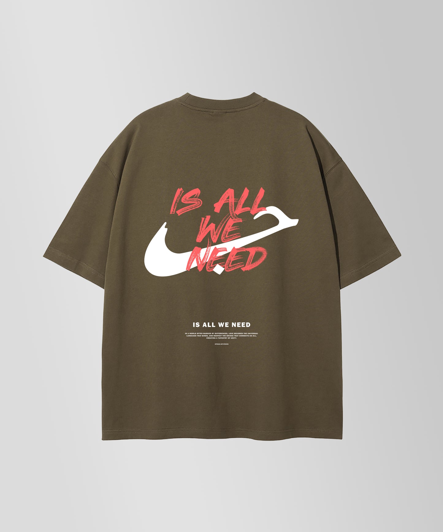 OFFDADA Hub'Love IS ALL WE NEED  - Heavyweight Oversized T-Shirt