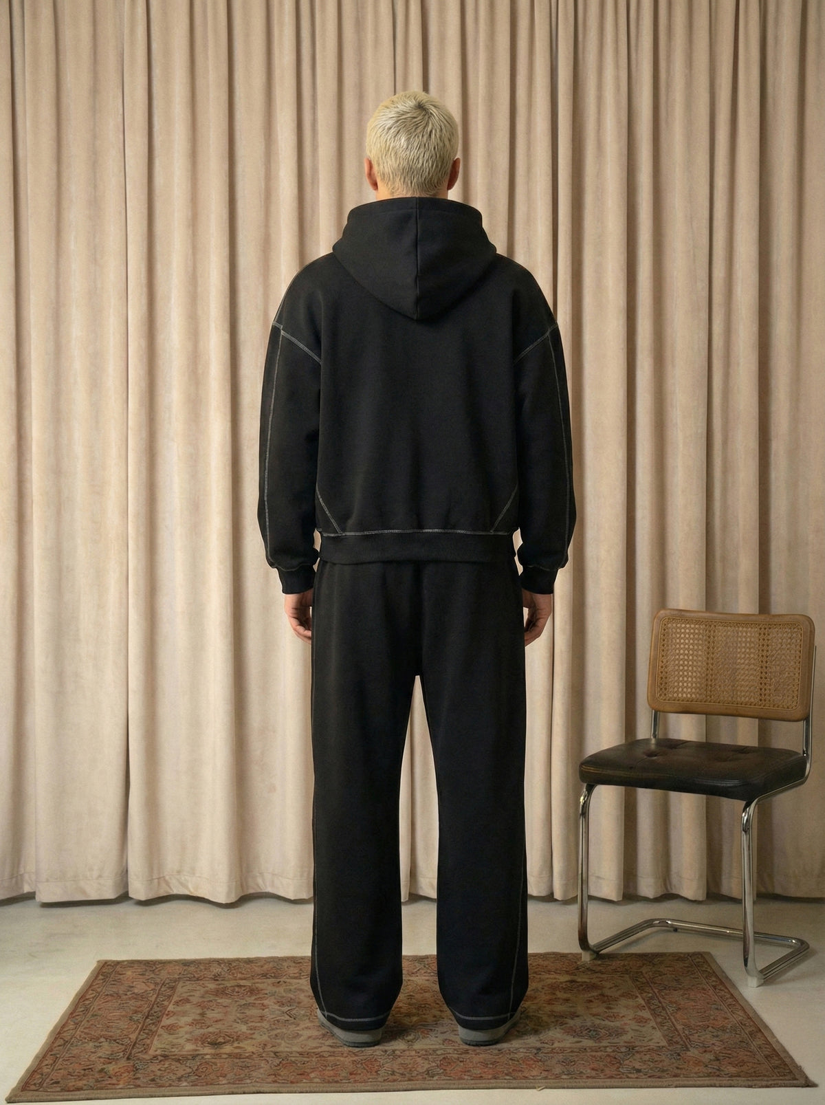 Offdada Tracksuit Contrast-Stitched Fleece Sweatpants