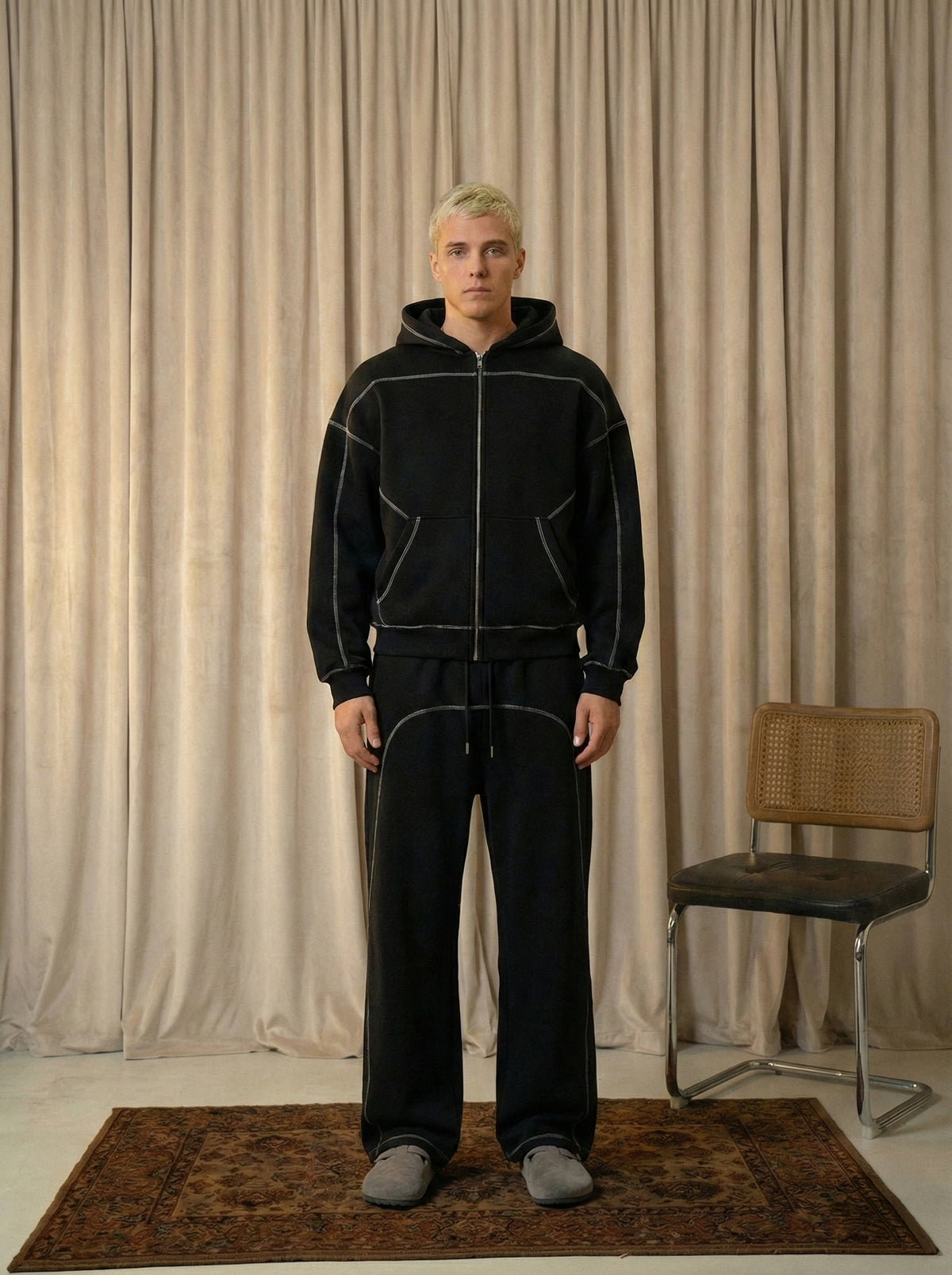 Offdada Original tracksuit Boxy Fleece Zip Hoodie