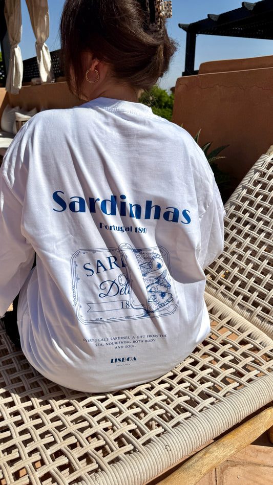 SARDINHAS LONG SLEEVE TEE LOOSE WHITE
