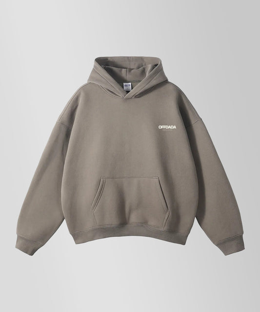 BARISTA CLUB FLEECE OVERSIZED HOODIE IN GRAY COFFEE - OFFDADA BRAND