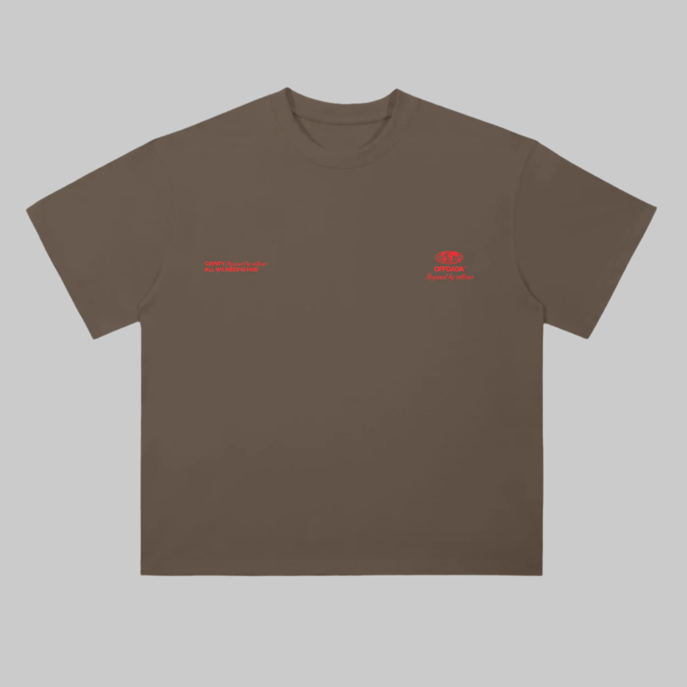 HUBB LOVE ARABIC WRLD TEE IN COFFEE