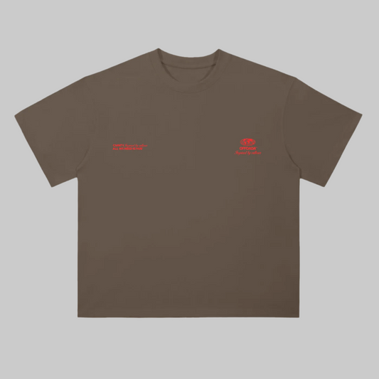 HUBB LOVE ARABIC WRLD TEE IN COFFEE