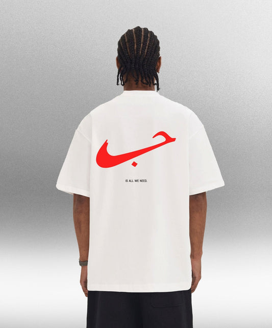 HUBBxLOVE - Oversize 280gsm unisex T - shirt in white - OFFDADA BRAND