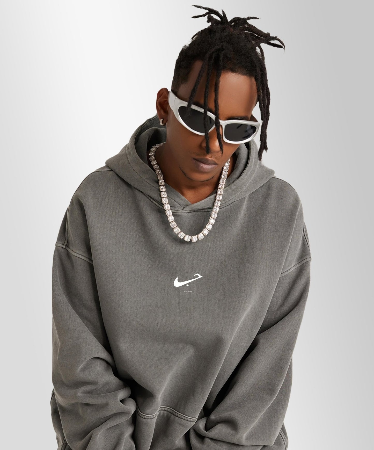 HUBBxLOVE - Oversize 440gsm unisex Hoodie in Carbon gray - OFFDADA BRAND