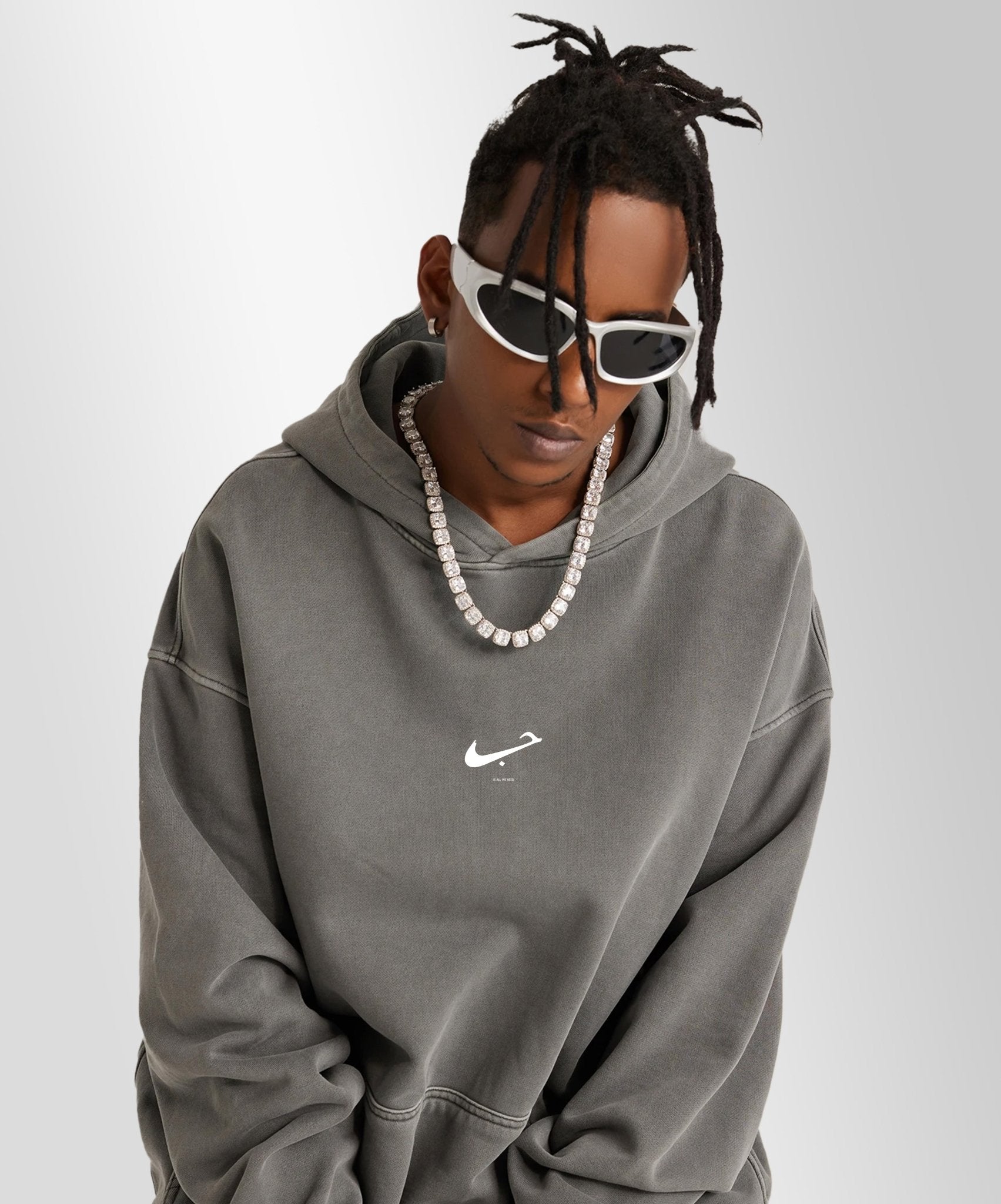 HUBBxLOVE - Oversize 440gsm unisex Hoodie in Carbon gray - OFFDADA BRAND