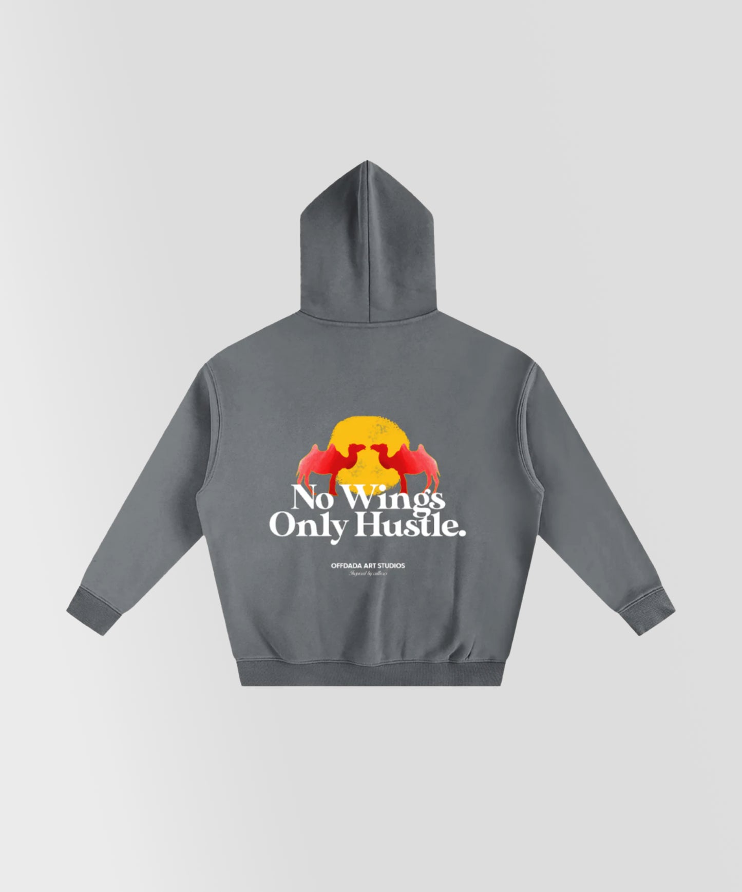 NO WINGS ONLY HUSTLE HOODIE IN GRAY