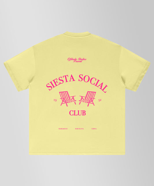 SIESTA SOCIAL CLUB TEE BUTTER YELLOW