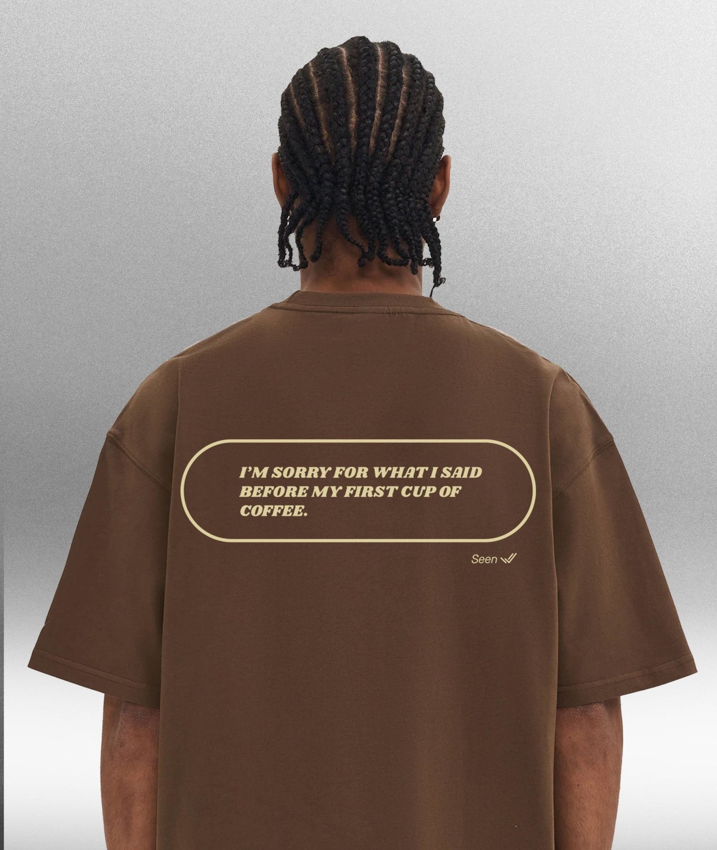 SORRY FOR WHAT I SAID - Oversize 280gsm unisex T-shirt in Dark Brown - Offdada Store