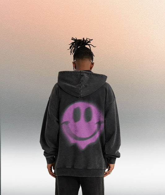 You are too close smiley face - Unisex Super Heavyweight Oversized Ret - Offdada Store