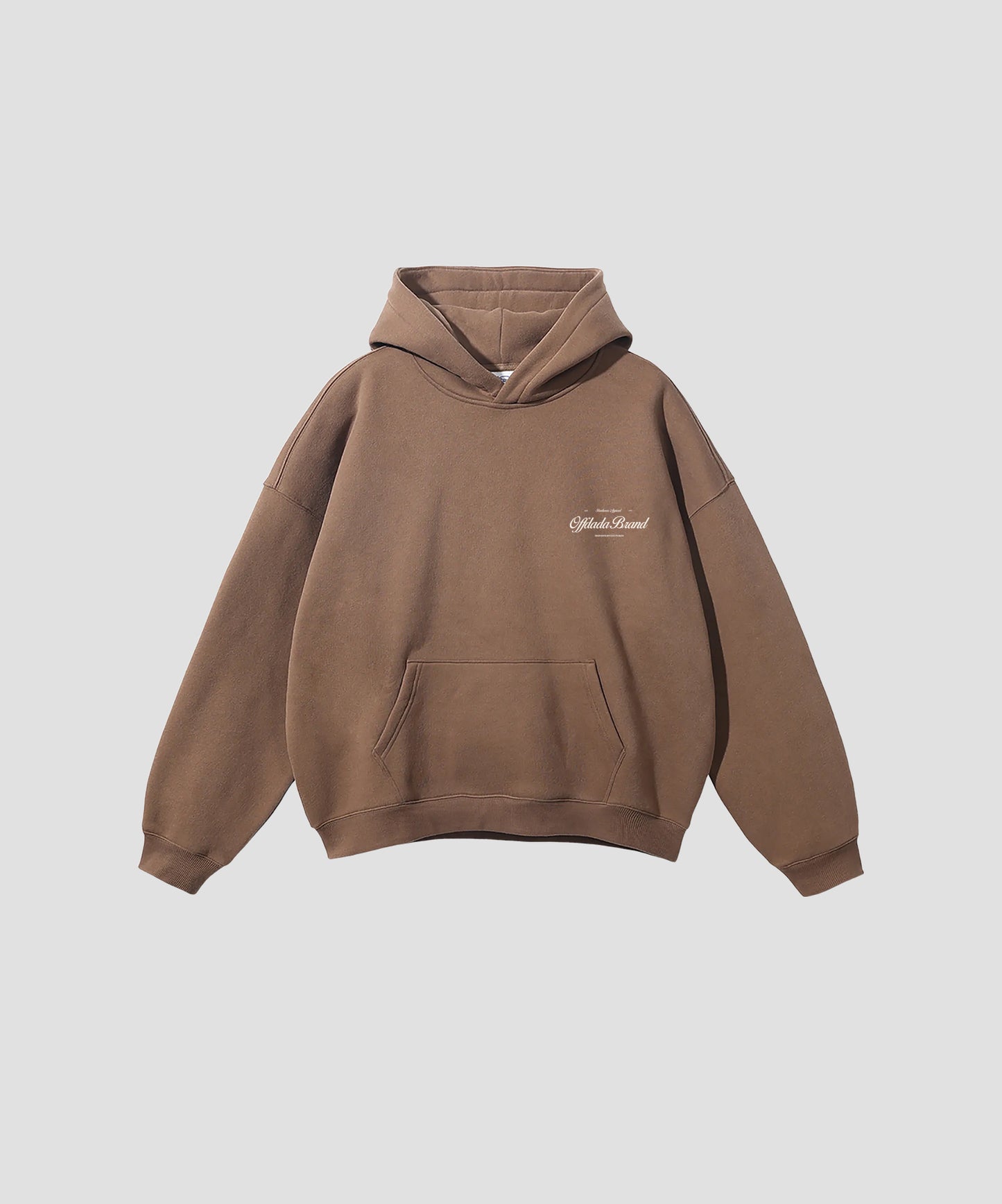 FarWest Oversize Fleeced Hoodie in Brown