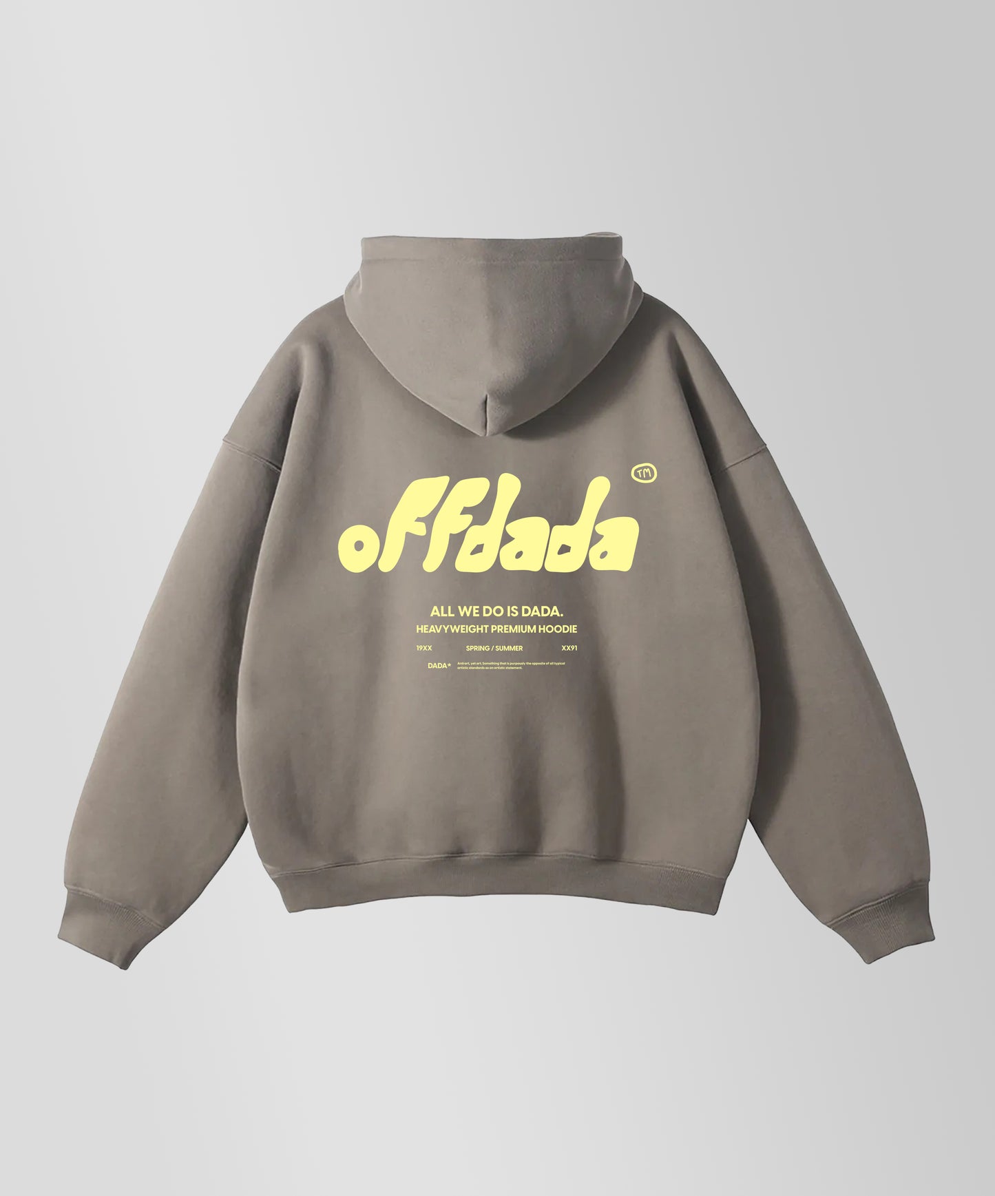 OFFDADA 350GSM FLEECE HOODIE GRAY COFFEE