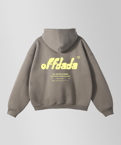 OFFDADA 350GSM FLEECE HOODIE GRAY COFFEE