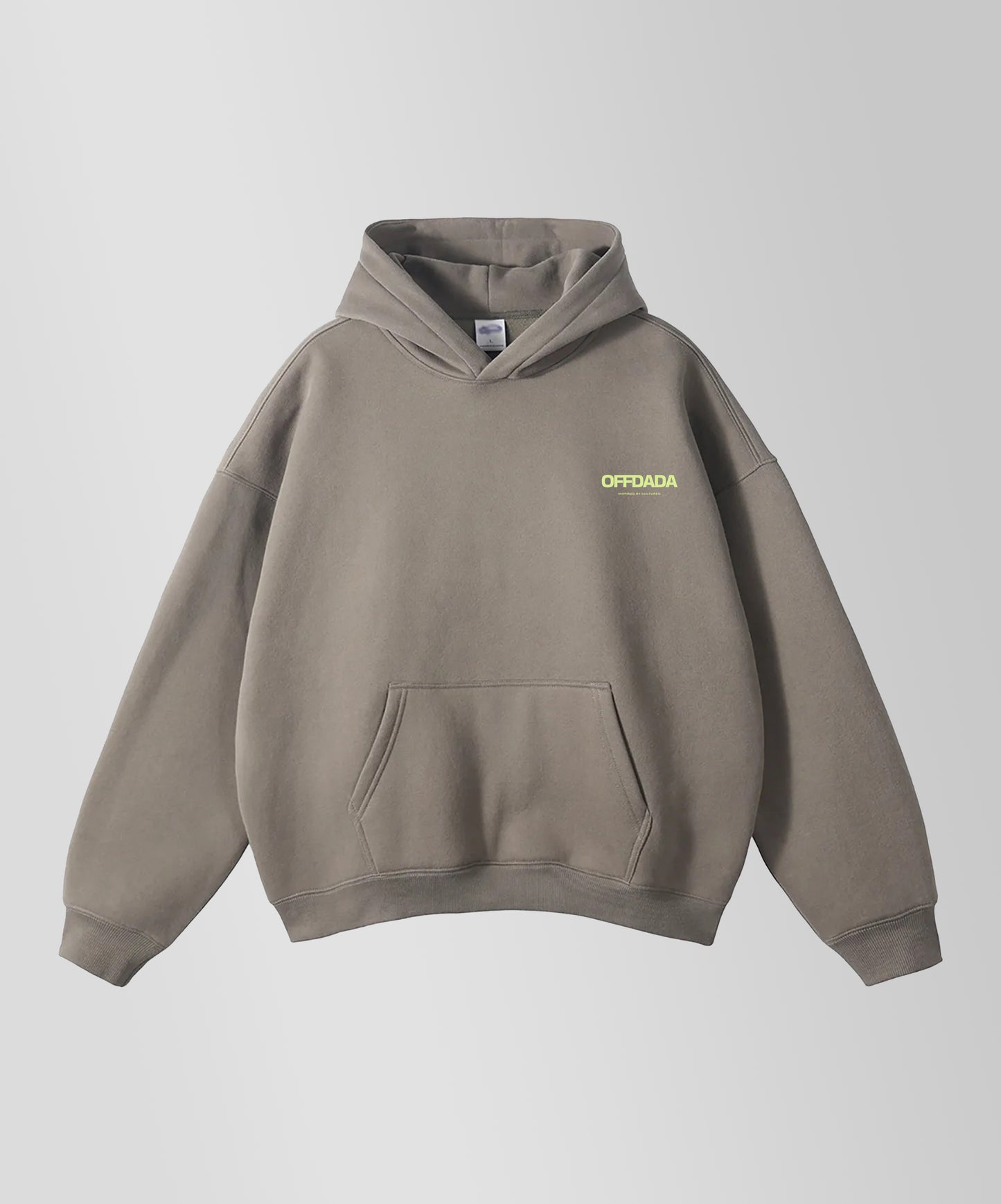 OFFDADA 350GSM FLEECE HOODIE GRAY COFFEE