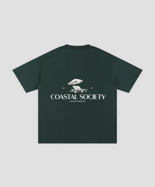 COASTAL SOCIETY TEE IN FOREST GREEN