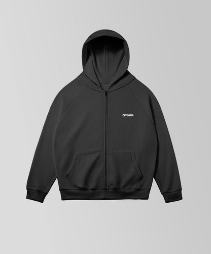 LAST TIME SEEN - OUT OF OFFICE - Heavyweight Fleece-lined Full-zip Hoodie In Black