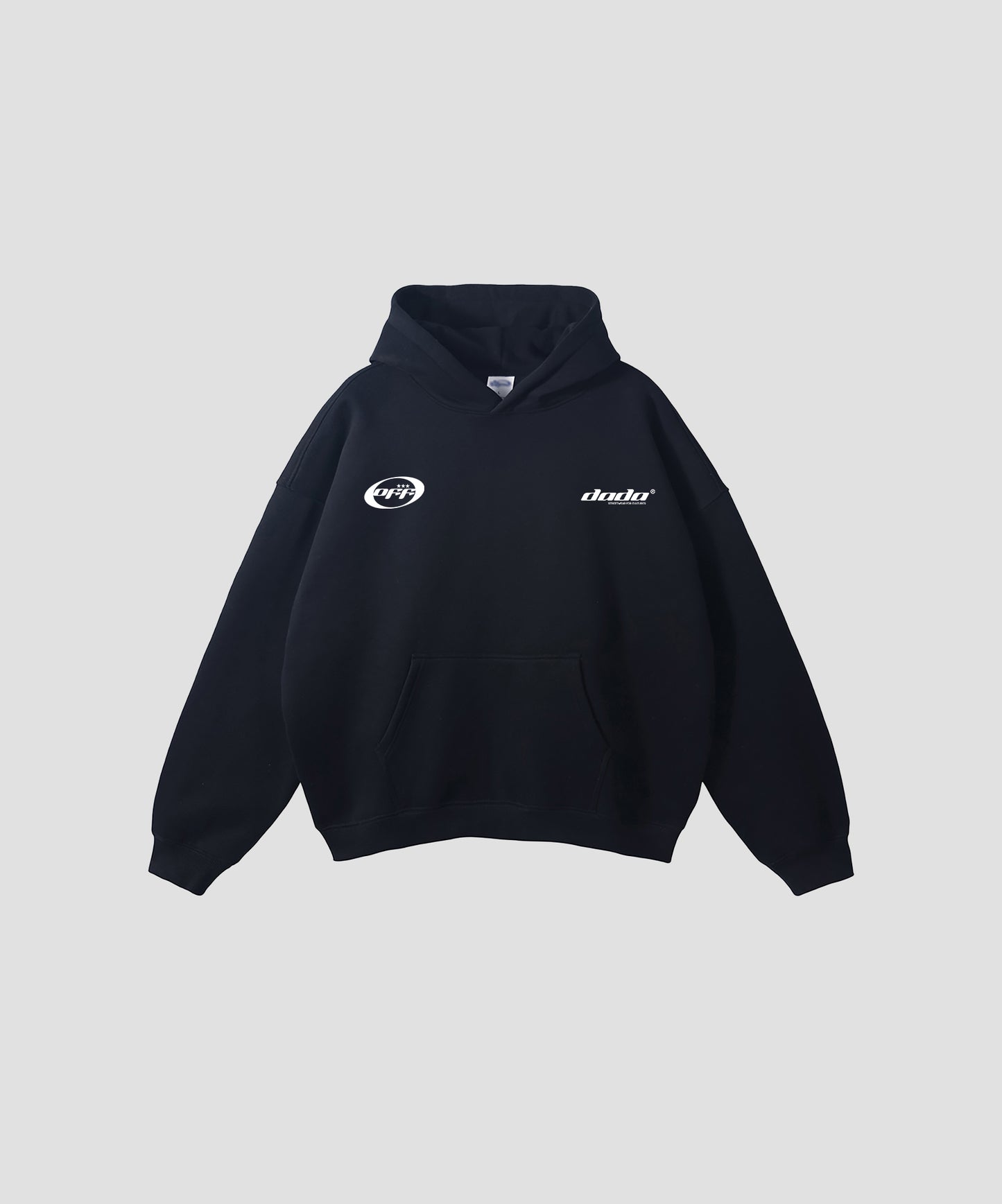 Nine lives one latte black boxy fit hoodie