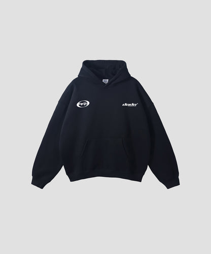 Nine lives one latte black boxy fit hoodie