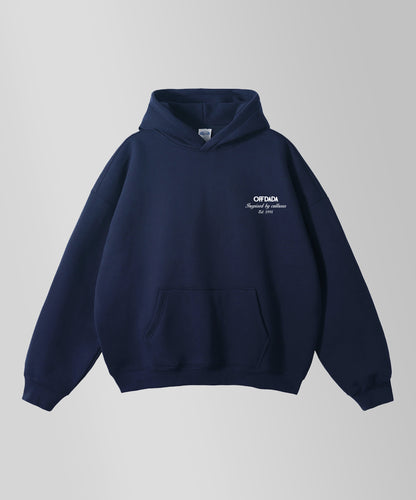 FAR WEST CLUB HEAVY HOODIE IN NAVY BLUE