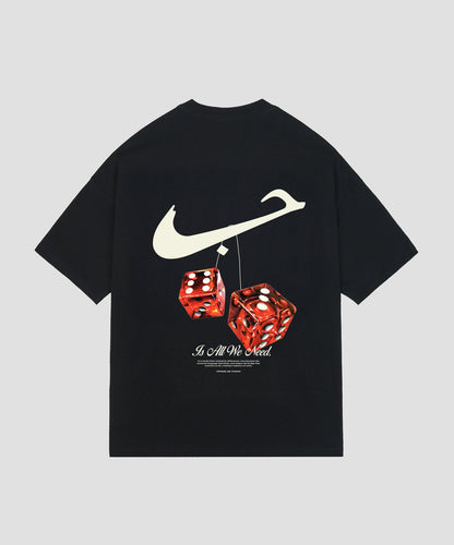 HUBB LOVE DICE TEE IN BLACK