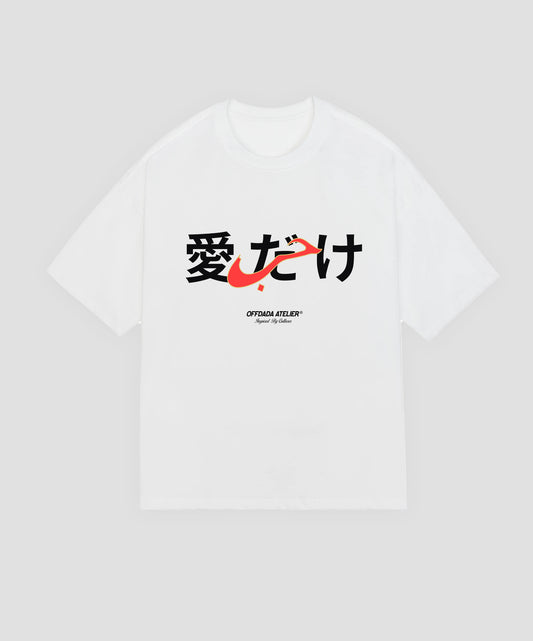 HUBB ONLY - JAPANESE "AI DAKE" TEE WHITE