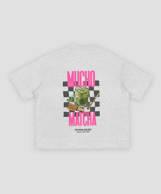 MUCHO MATCHA TEE IN FLOWER GREY