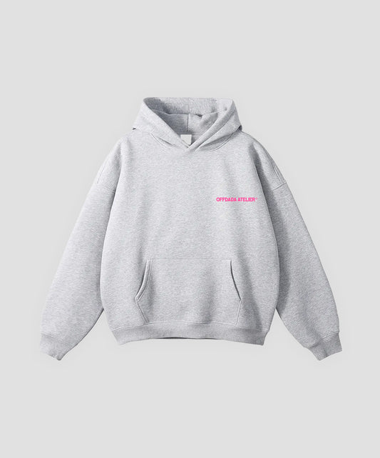 MUCHO MATCHA HOODIE IN FLOWER GREY