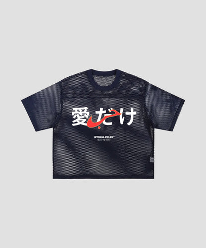 See-through ONLY LOVE TEE IN BLUE
