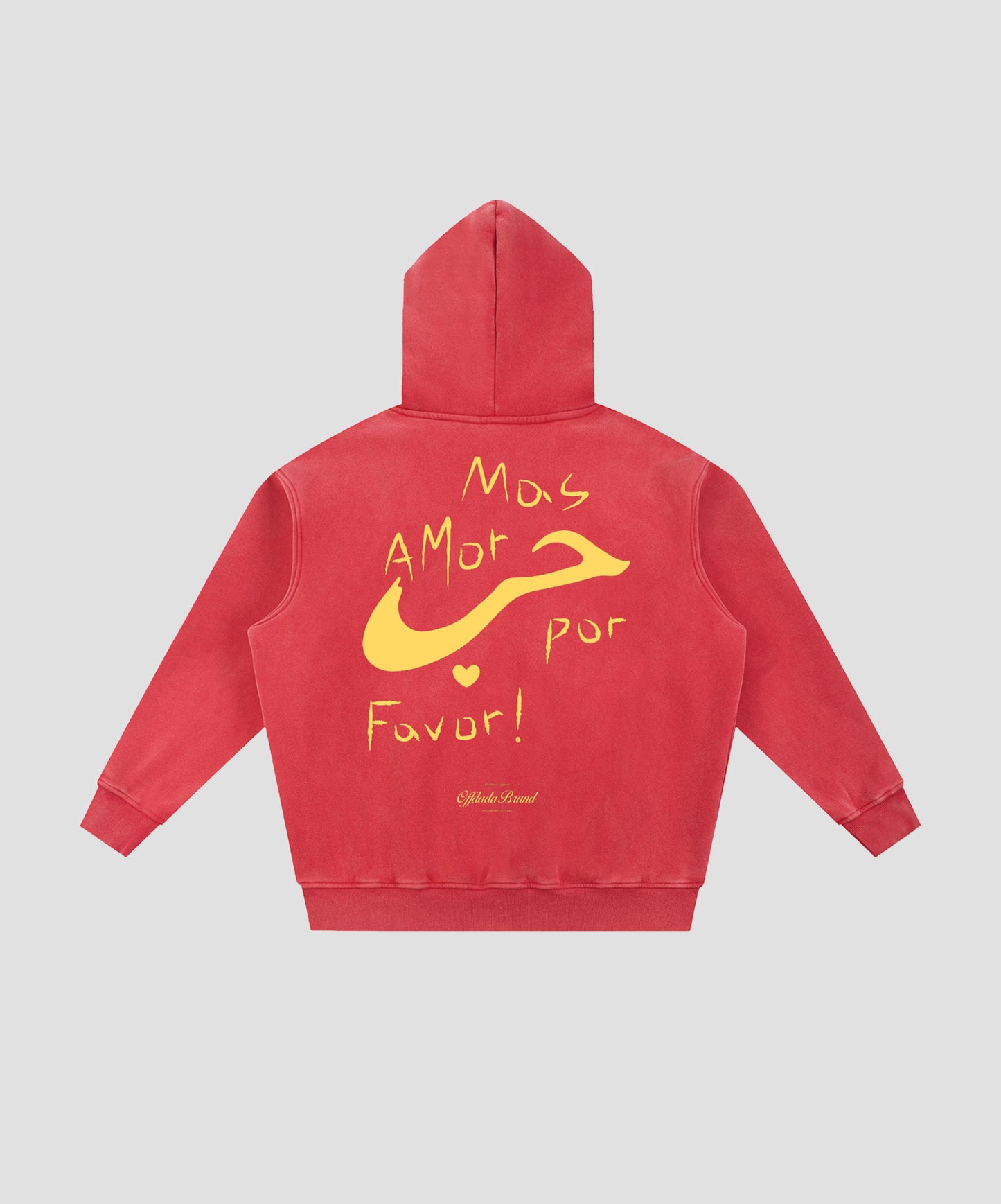 MAS AMOR FOR FAVOR x HUB' HOODIE in washed red