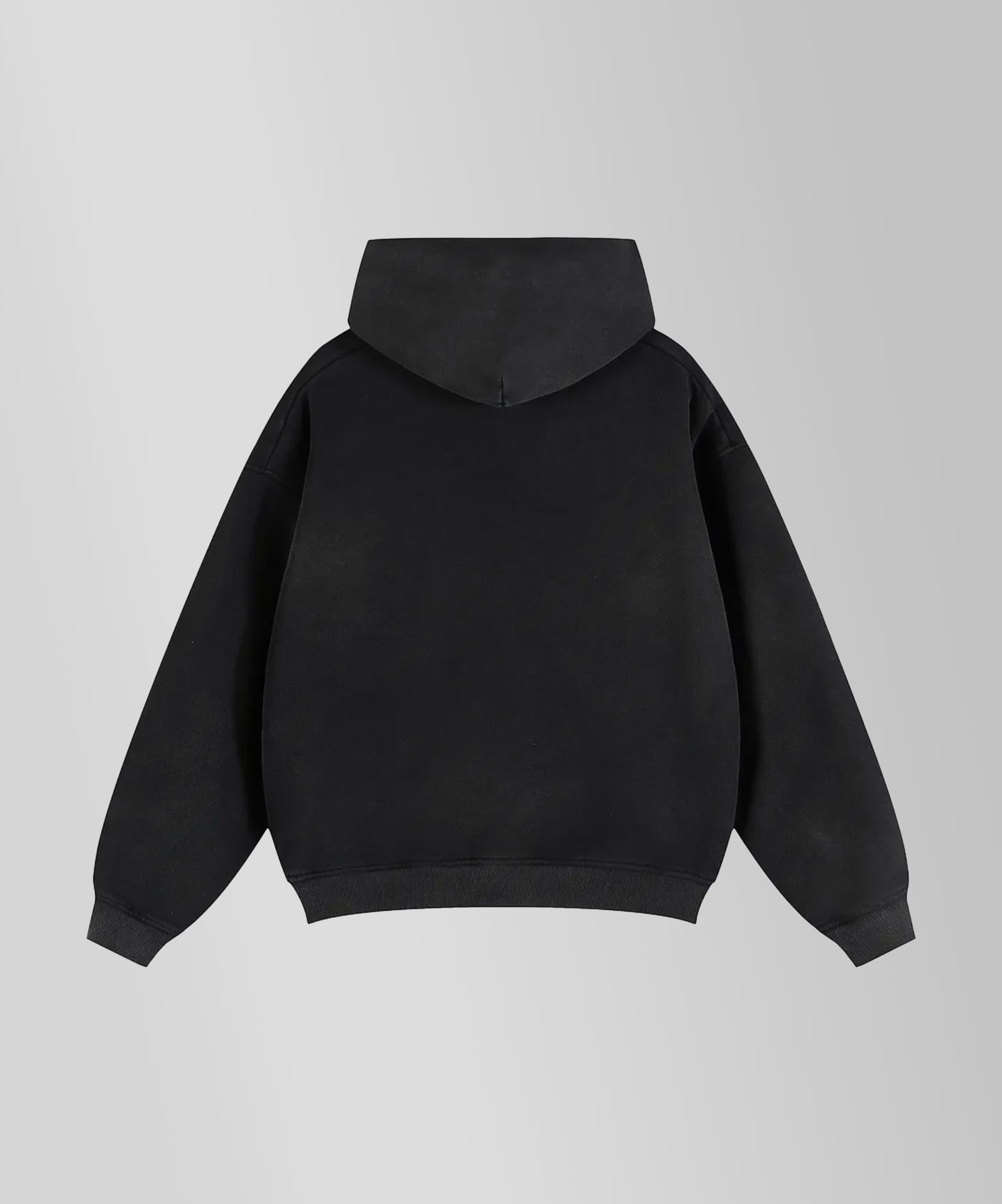 Offdada Zip-Through Boxyfit Hoodie in black