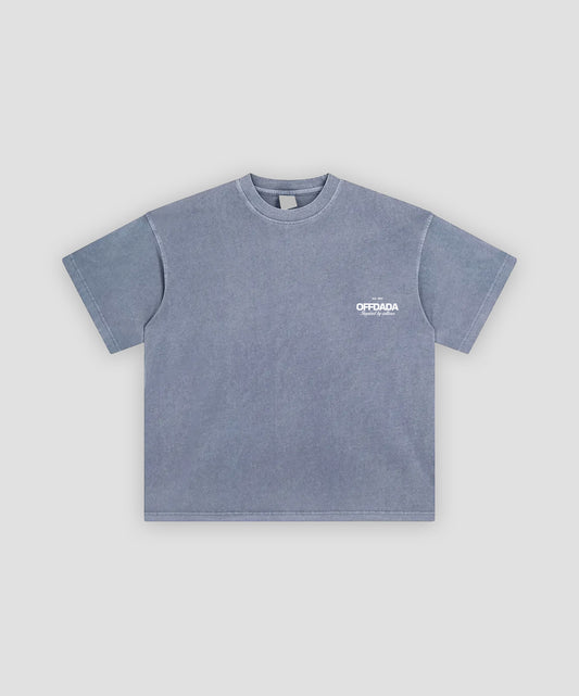 SLOW LIFE LEO TEE IN GRAY BLUE