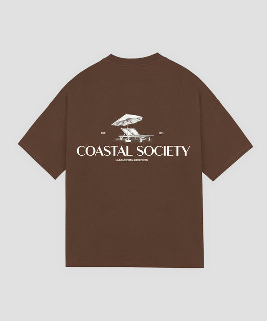 COASTAL SOCIETY TEE BROWN