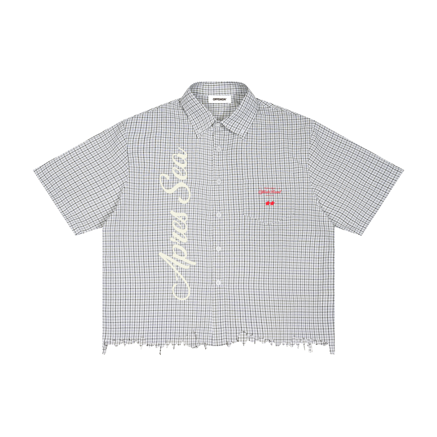 Apres Sea Distressed Plaid Boxy Shirt
