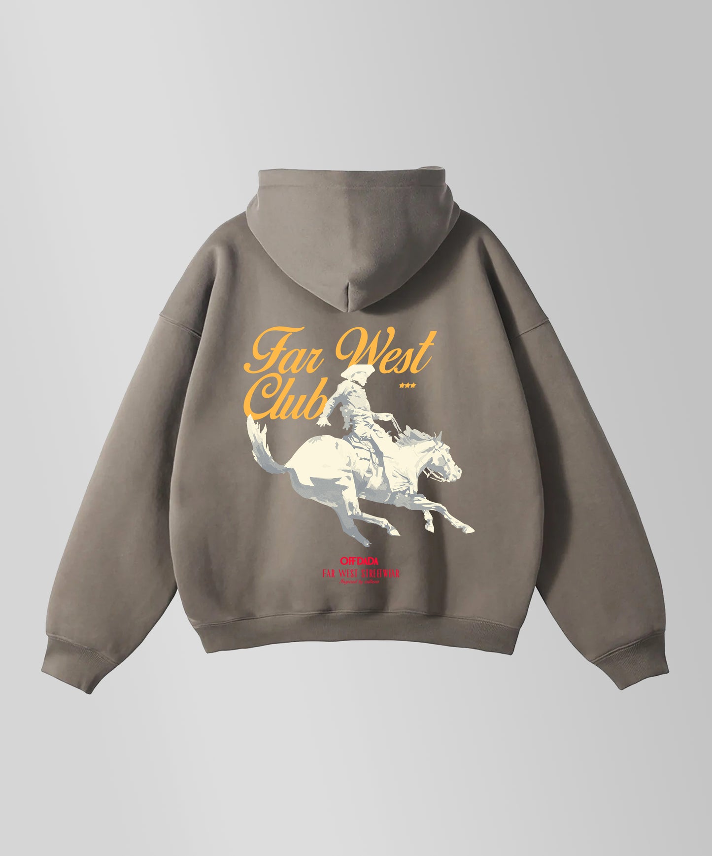 FAR WEST CLUB HEAVY HOODIE IN GRAY