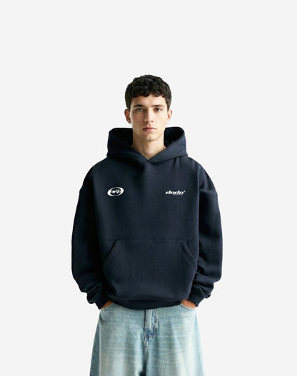 Nine lives one latte black boxy fit hoodie