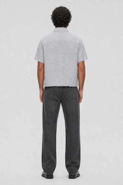 Apres Sea Distressed Plaid Boxy Shirt
