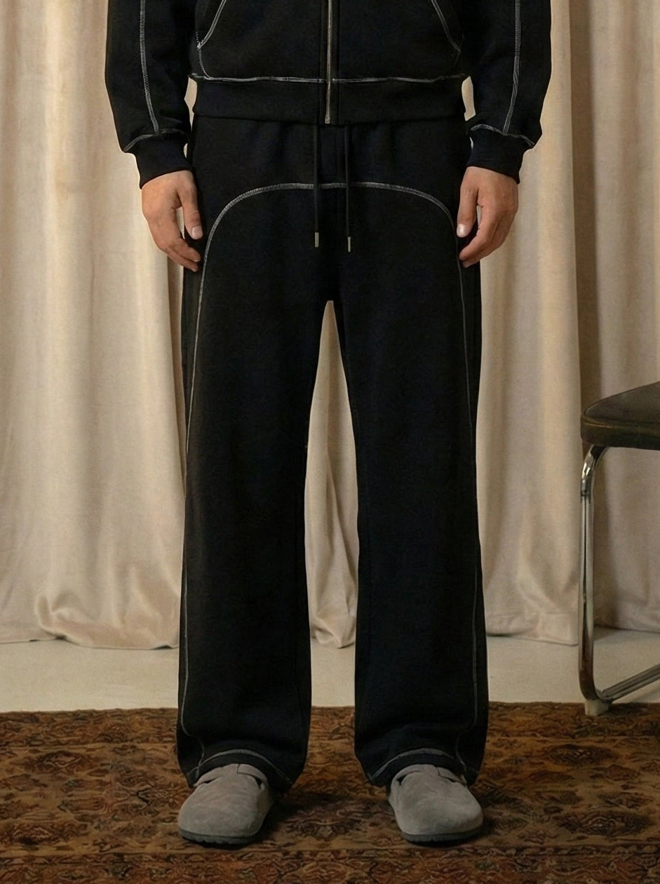 Offdada Tracksuit Contrast-Stitched Fleece Sweatpants