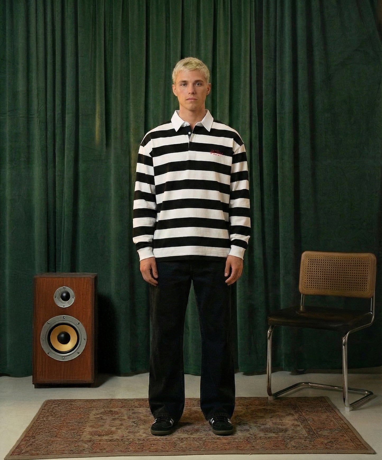 RELAXED FIT ZEBRA POLO SWEATSHIRT