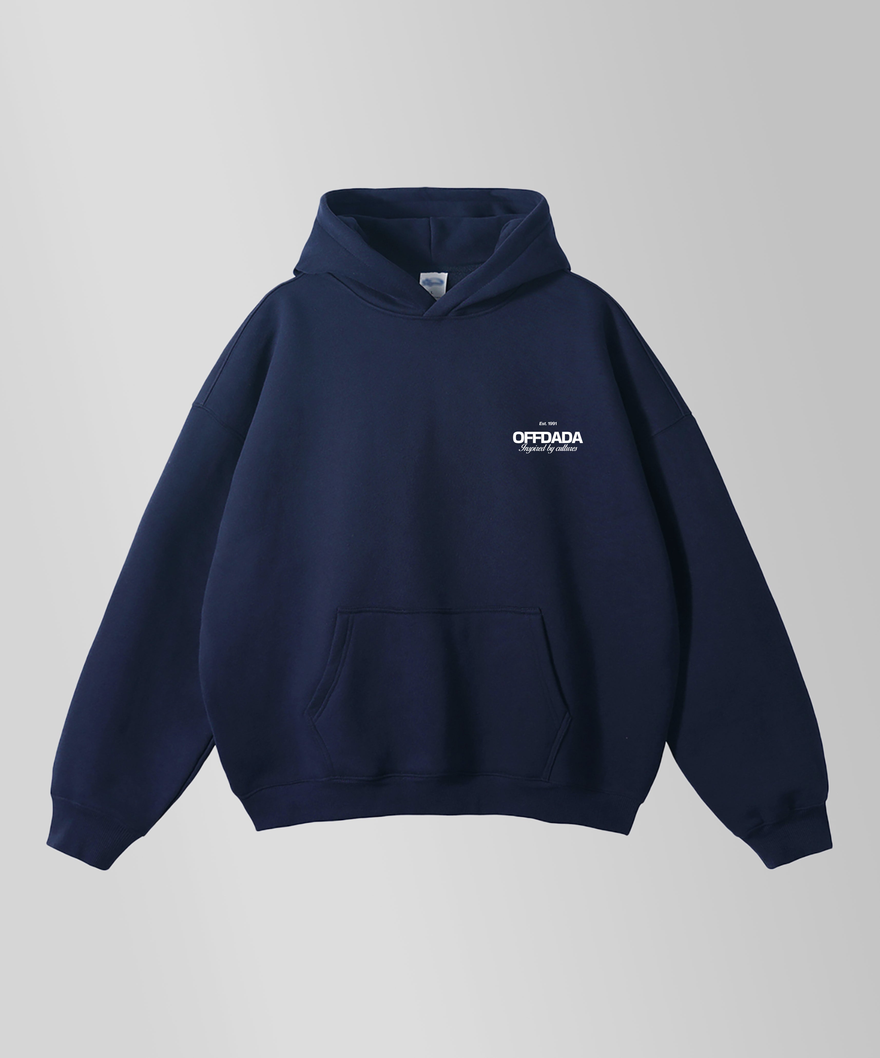 Navy blue cotton hoodie sale